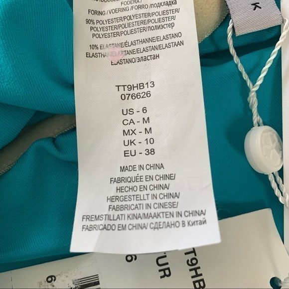 TRINA Turk Turquoise Twisted Bodice One Piece Swimsuit NWT Size 6 - Picture 10 of 10